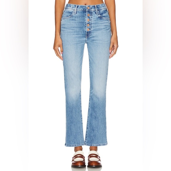 Mother The Pixie Hustler Ankle Button Fly Kick Flare Bootcut Jeans in Tarot Time - Picture 2 of 16